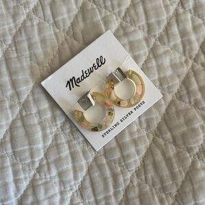 Madewell Confetti Acetate Hoop Earrings Blush Multi